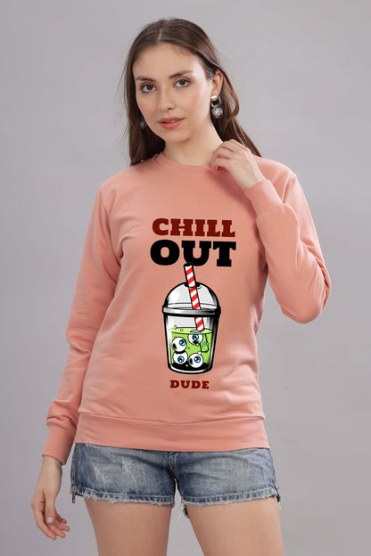 Women’s Cozy & Stylish Full Sleeve Pastel Colour Printed Sweatshirt