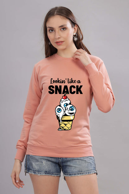Women’s Cozy & Stylish Full Sleeve Pastel Colour Printed Sweatshirt
