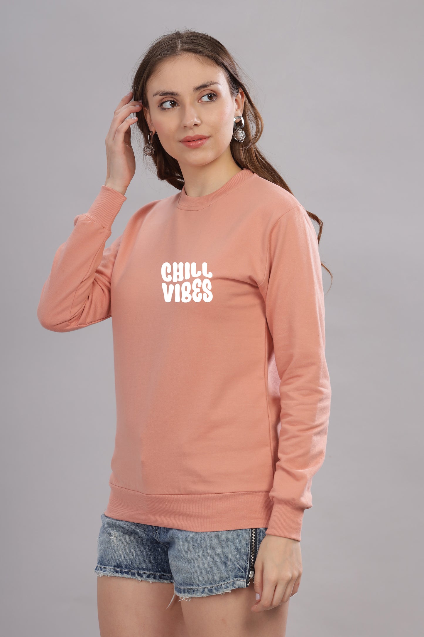 Chill Vibes Women’s Cozy & Stylish Full Sleeve Sweatshirt