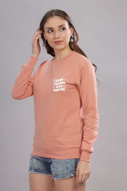 Good Things Are Coming Women’s Cozy Sweatshirt