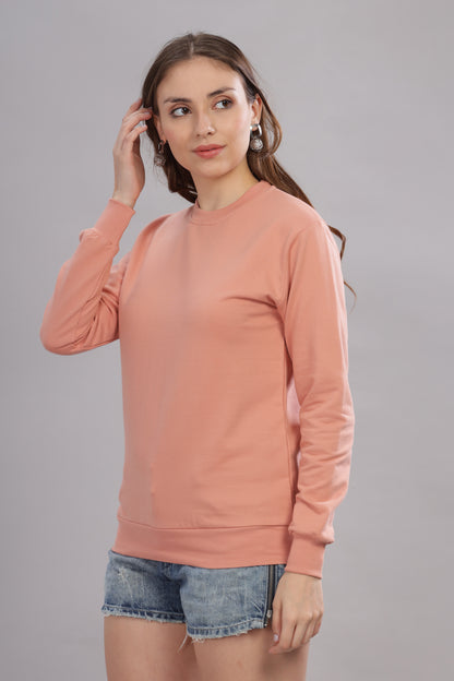 Women’s Solid Prefect Comfortable Full Sleeve Soft & Cozy Feel Sweatshirt