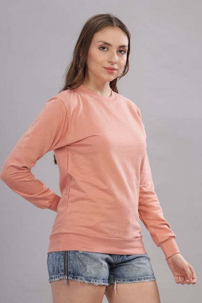 Women’s Solid Prefect Comfortable Full Sleeve Soft & Cozy Feel Sweatshirt