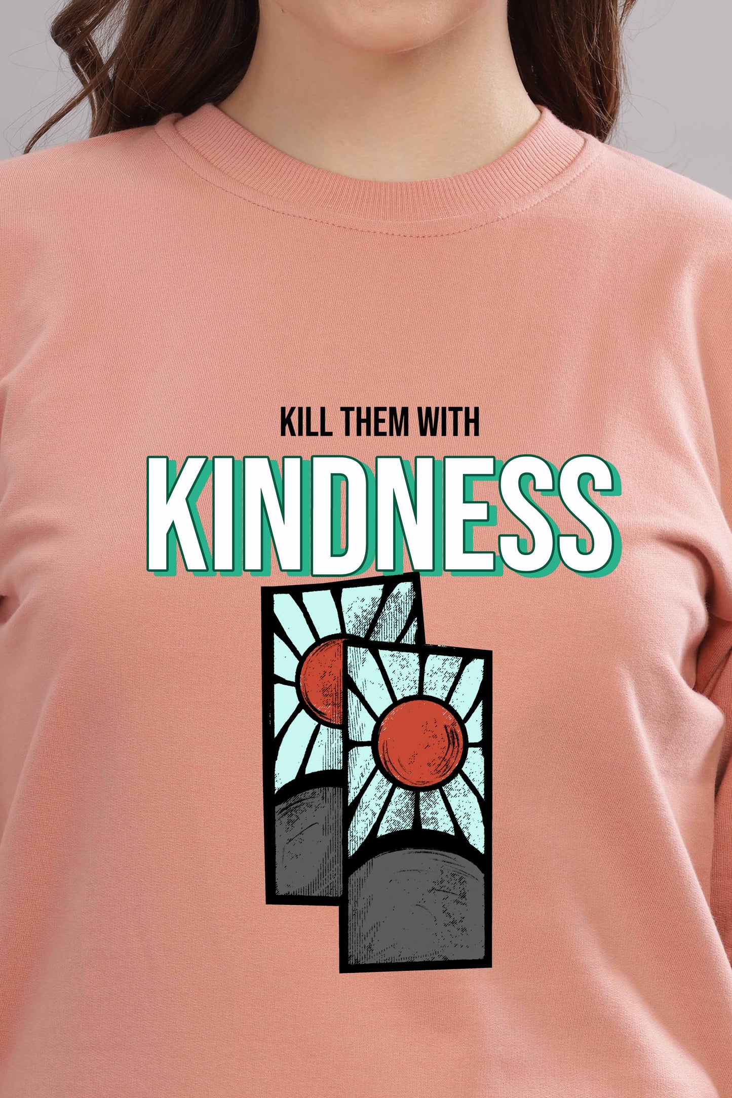 Women’s Cozy & Stylish Full Sleeve Pastel Colour Printed Sweatshirt