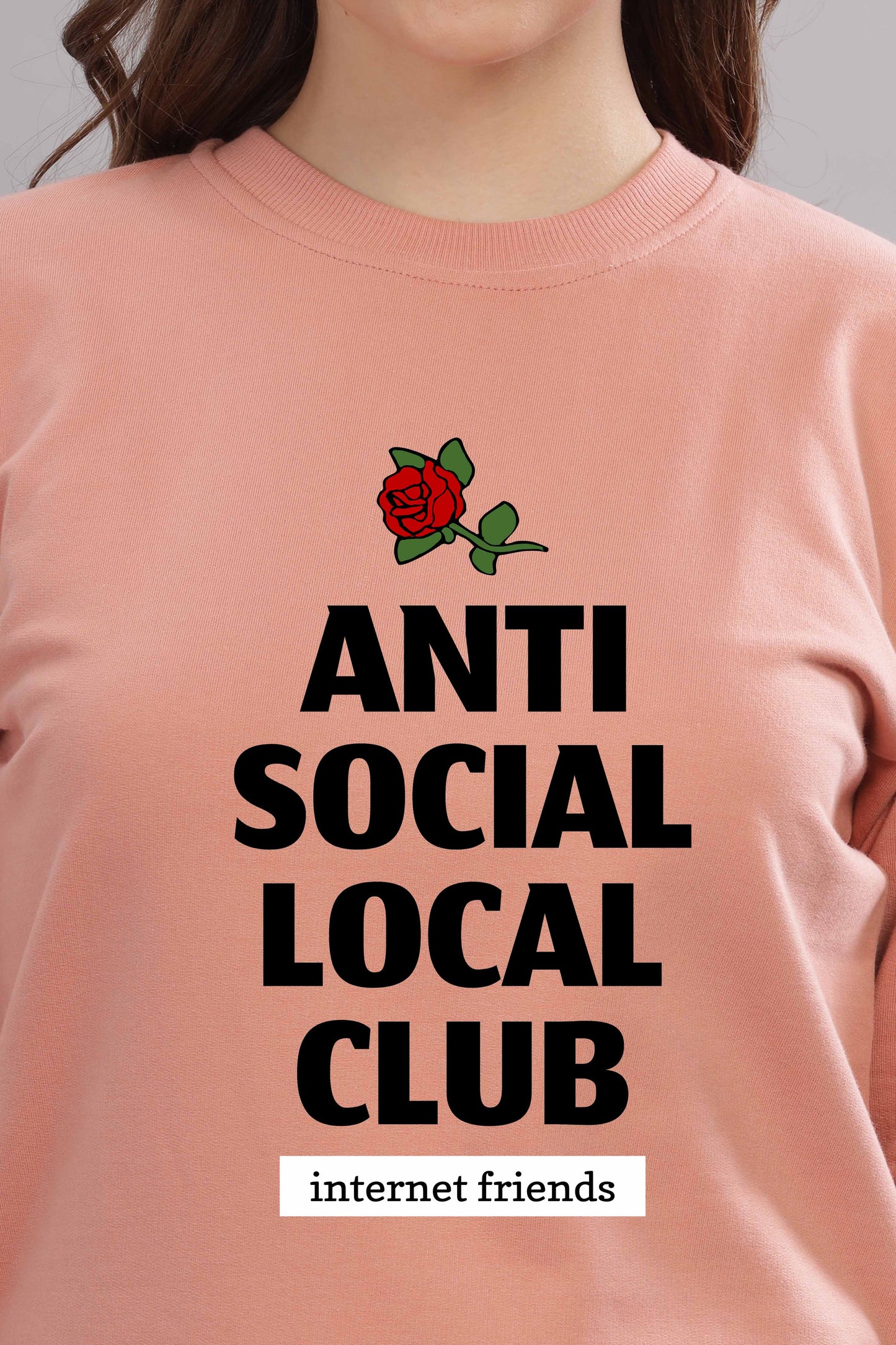 Women’s Cozy & Stylish Full Sleeve Pastel Colour Printed Sweatshirt
