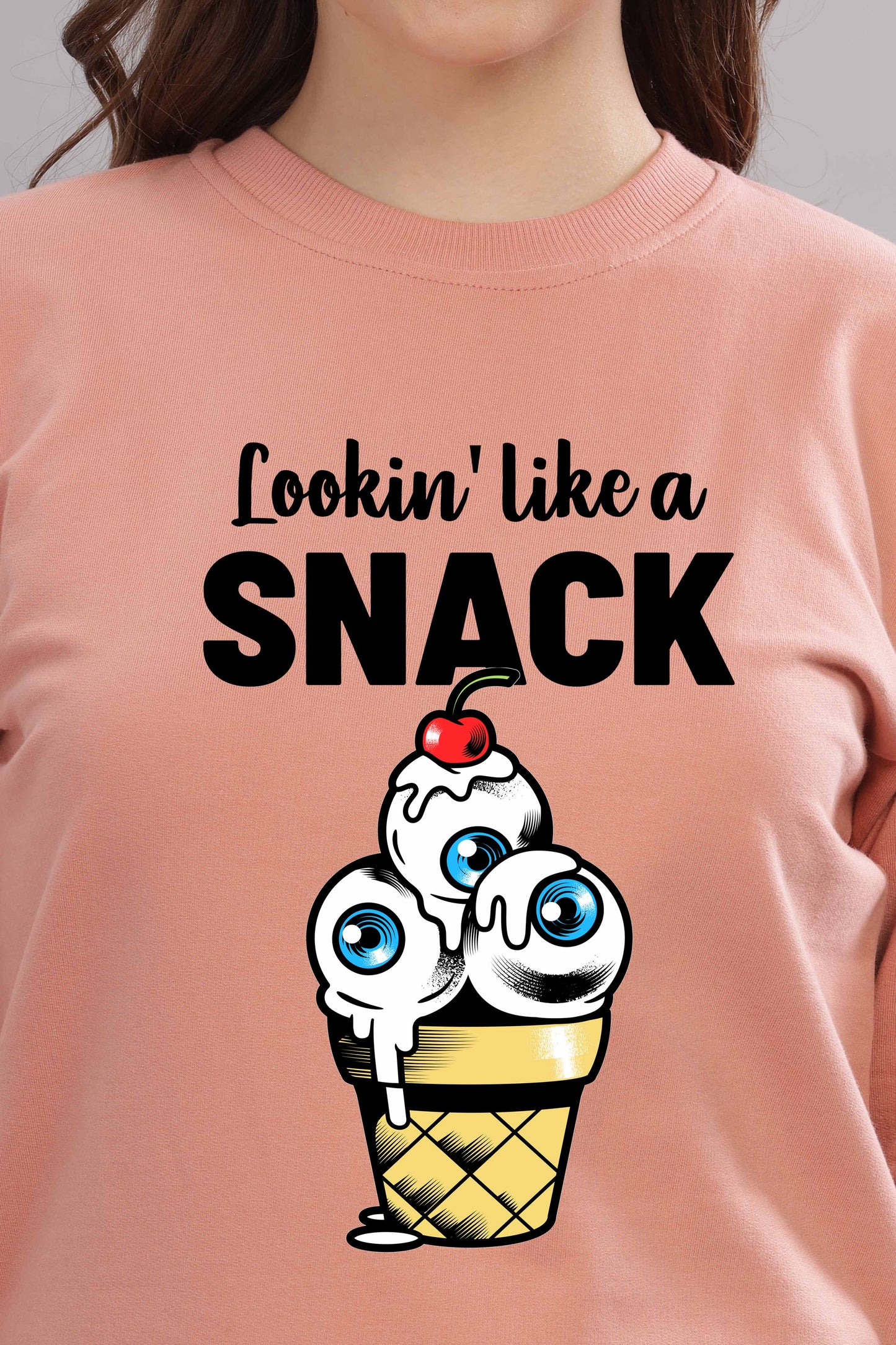 Women’s Cozy & Stylish Full Sleeve Pastel Colour Printed Sweatshirt
