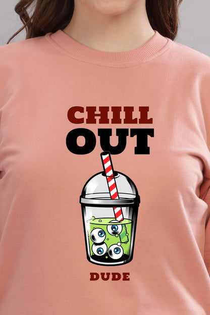 Women’s Cozy & Stylish Full Sleeve Pastel Colour Printed Sweatshirt