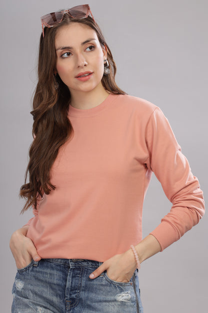 Women’s Solid Prefect Comfortable Full Sleeve Soft & Cozy Feel Sweatshirt