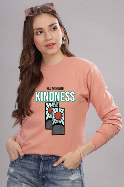 Women’s Cozy & Stylish Full Sleeve Pastel Colour Printed Sweatshirt