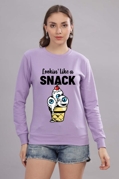 Women’s Cozy & Stylish Full Sleeve Pastel Colour Printed Sweatshirt