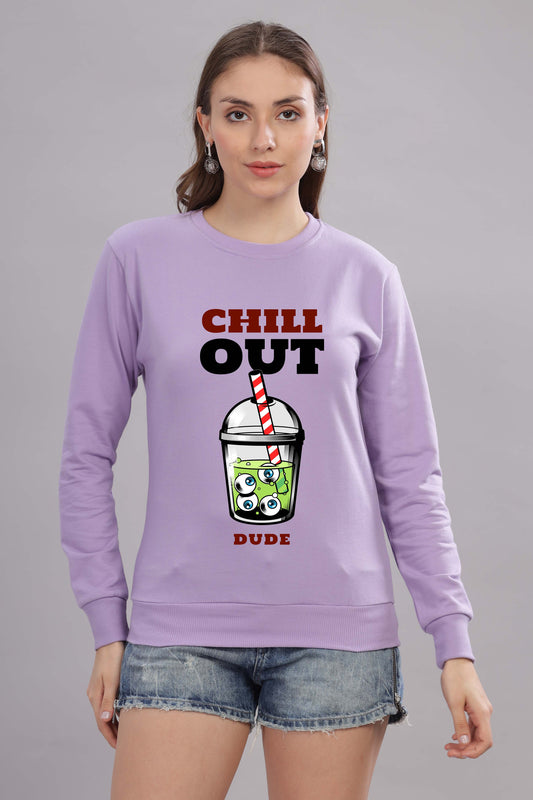 Women’s Cozy & Stylish Full Sleeve Pastel Colour Printed Sweatshirt