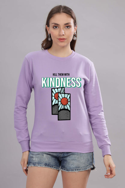 Women’s Cozy & Stylish Full Sleeve Pastel Colour Printed Sweatshirt