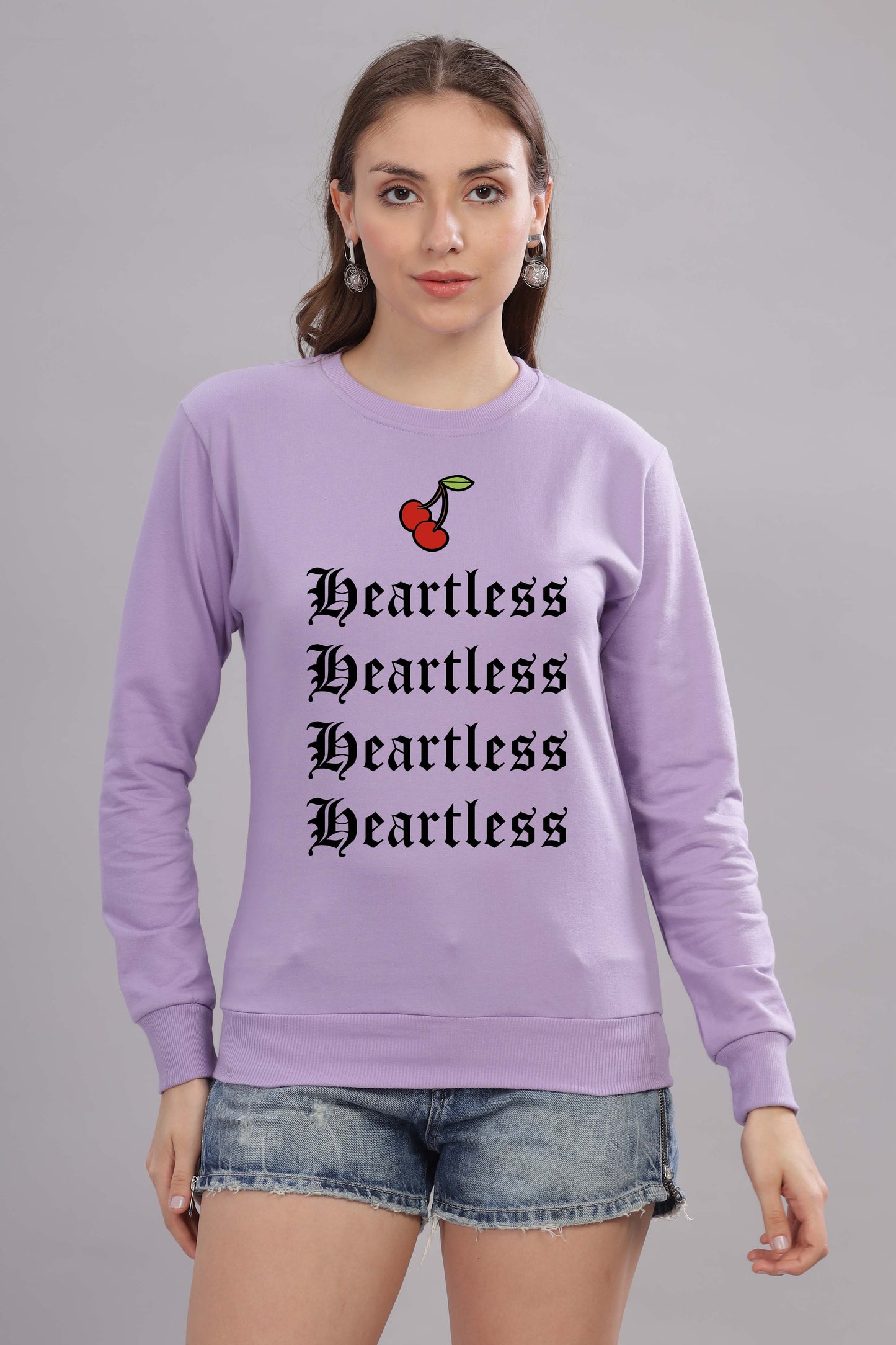 Women’s Cozy & Stylish Full Sleeve Pastel Colour Printed Sweatshirt