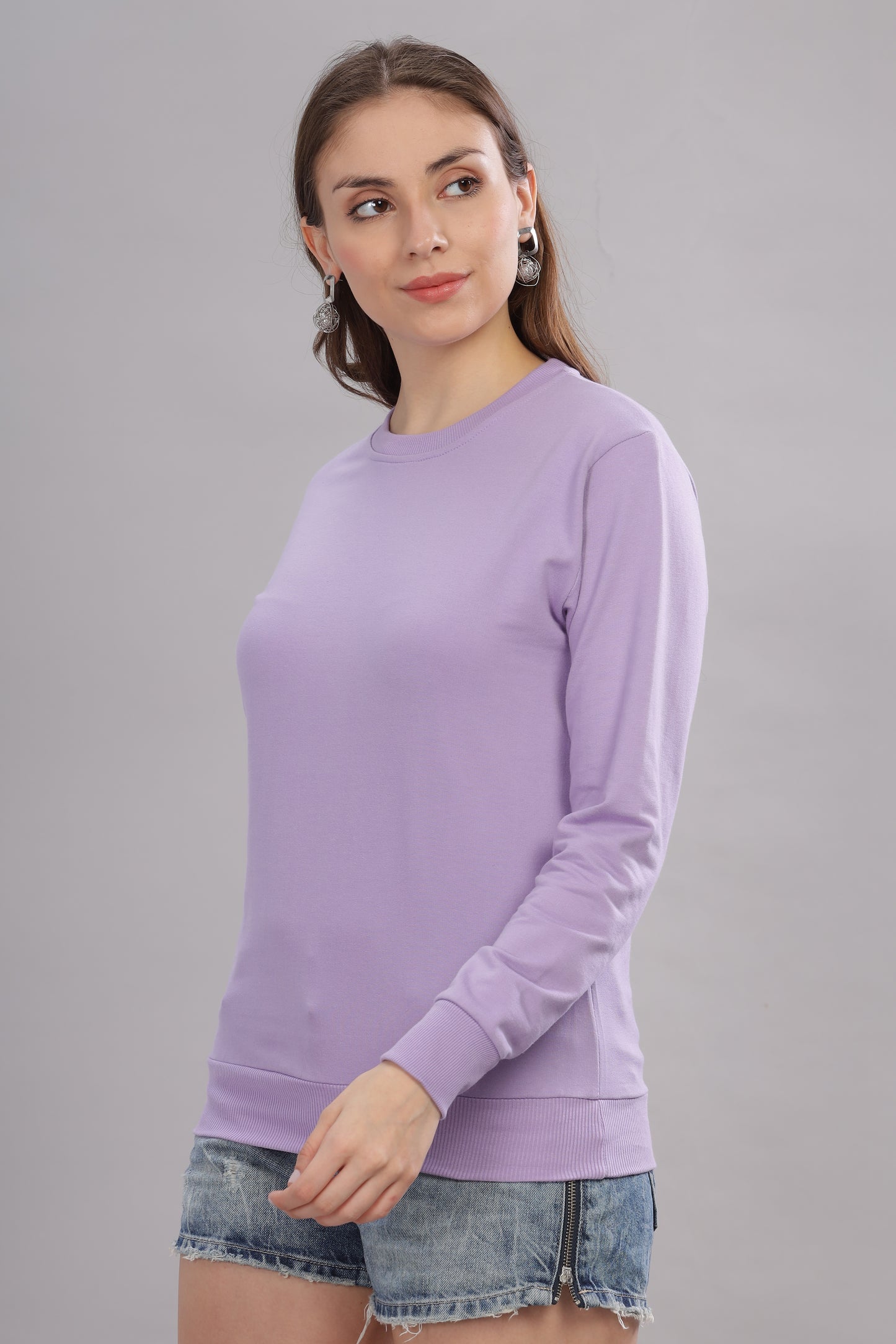 Women’s Solid Prefect Comfortable Full Sleeve Soft & Cozy Feel Sweatshirt