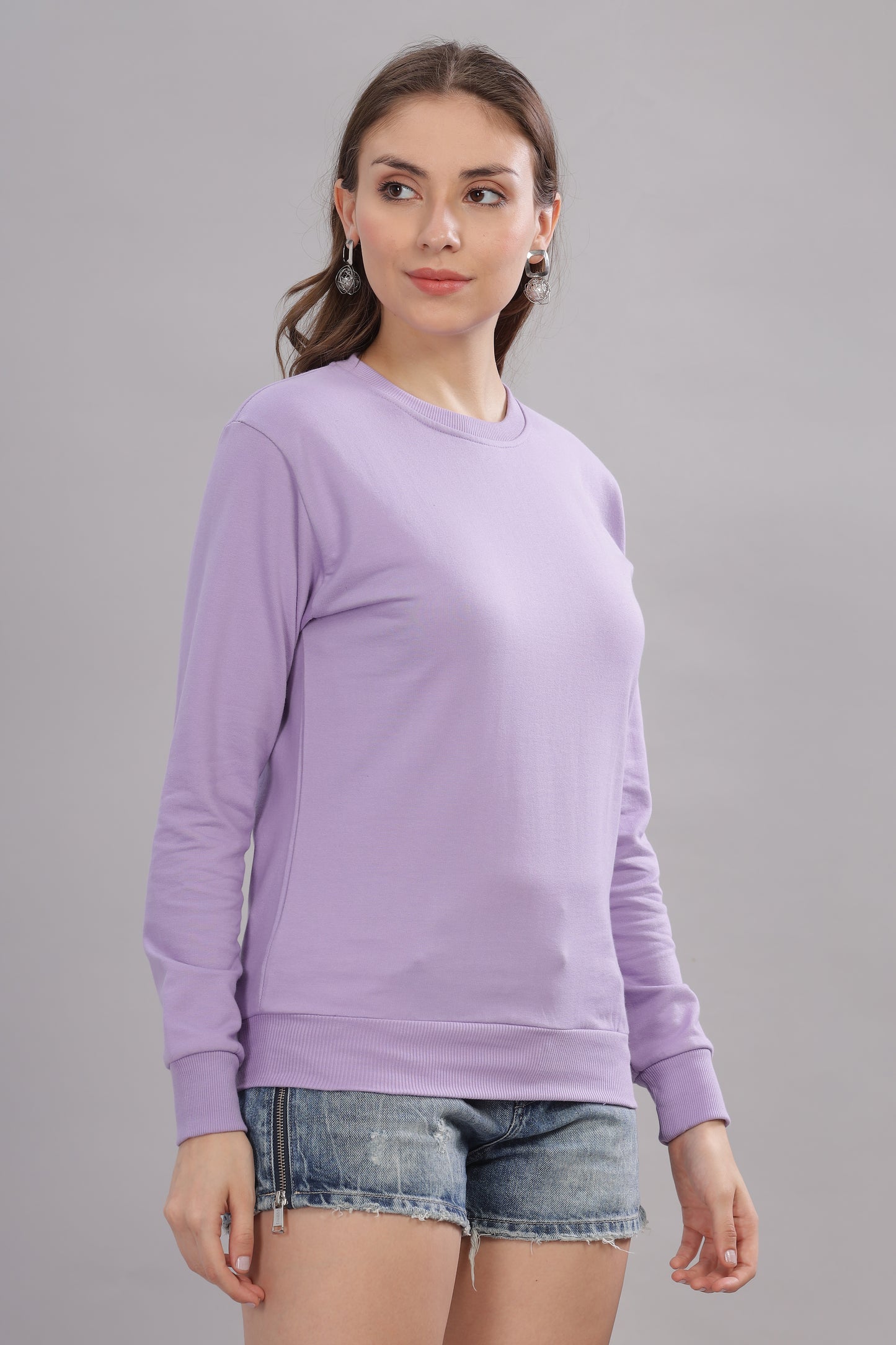 Women’s Solid Prefect Comfortable Full Sleeve Soft & Cozy Feel Sweatshirt