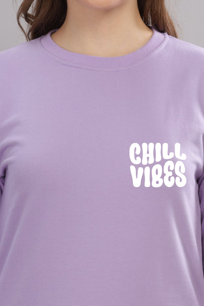 Chill Vibes Women’s Cozy & Stylish Full Sleeve Sweatshirt