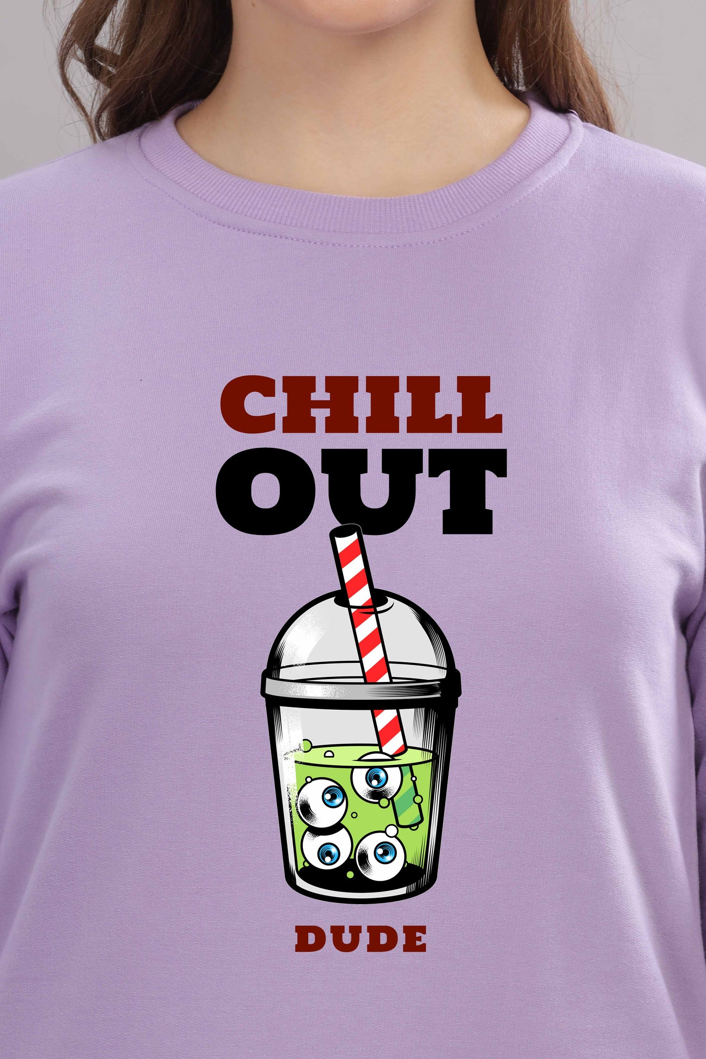 Women’s Cozy & Stylish Full Sleeve Pastel Colour Printed Sweatshirt