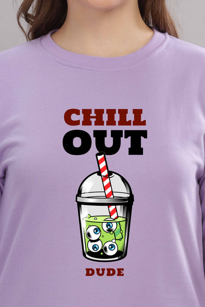 Women’s Cozy & Stylish Full Sleeve Pastel Colour Printed Sweatshirt