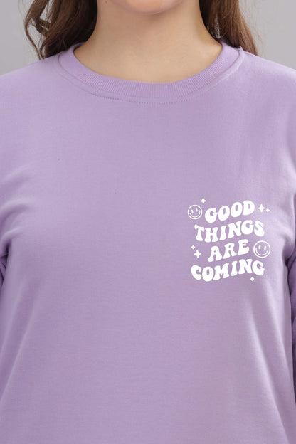 Good Things Are Coming Women’s Cozy Sweatshirt