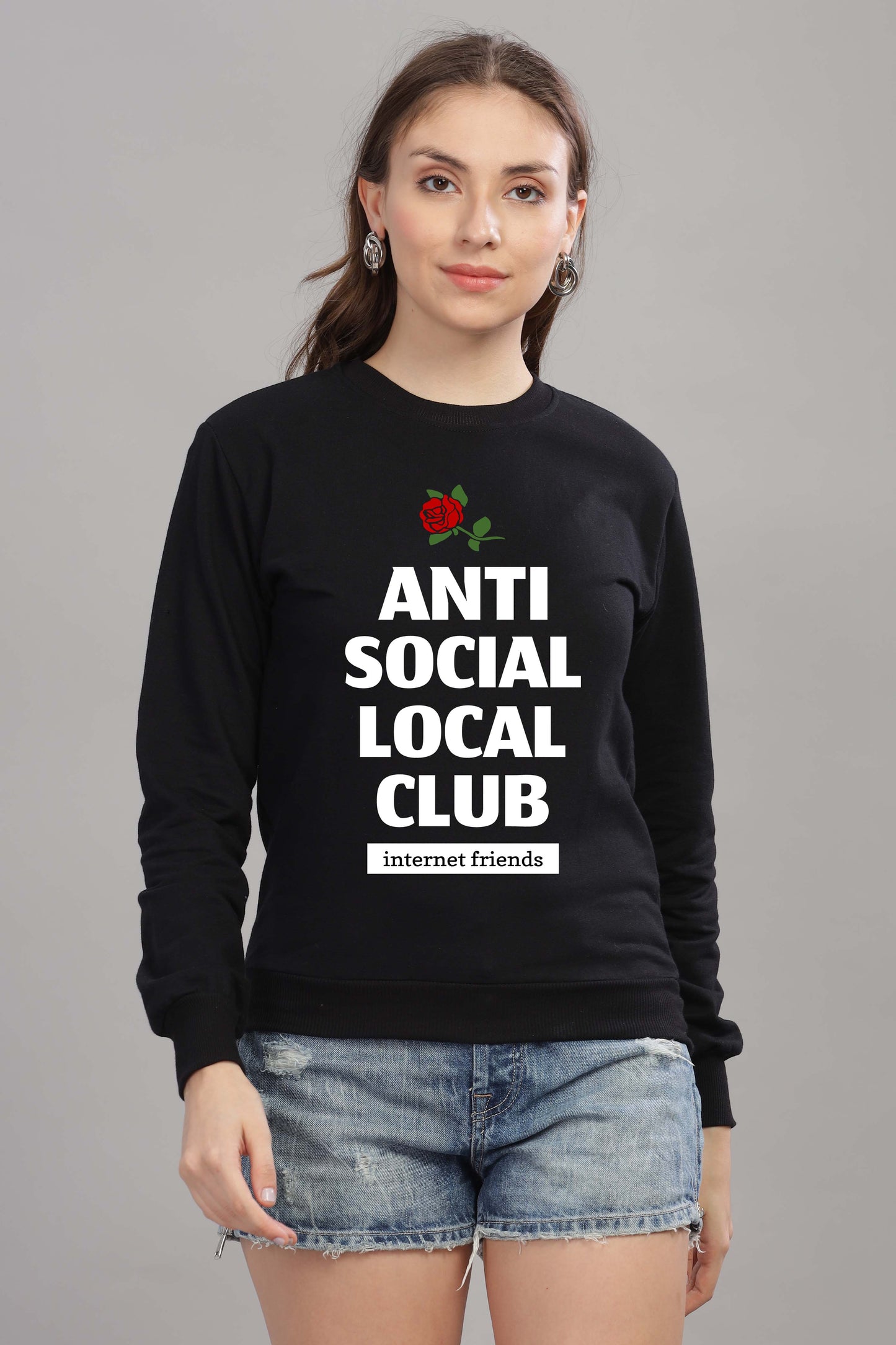Women’s Cozy & Stylish Full Sleeve Pastel Colour Printed Sweatshirt