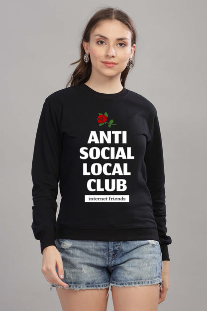 Women’s Cozy & Stylish Full Sleeve Pastel Colour Printed Sweatshirt