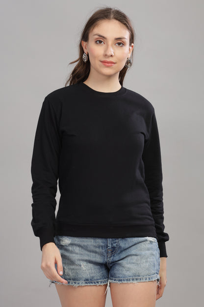 Women’s Solid Prefect Comfortable Full Sleeve Soft & Cozy Feel Sweatshirt