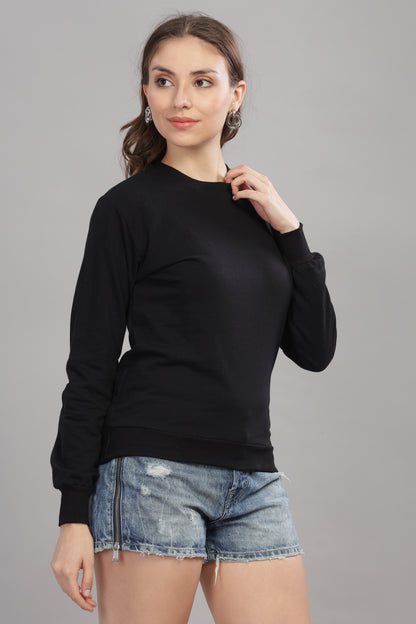 Women’s Solid Prefect Comfortable Full Sleeve Soft & Cozy Feel Sweatshirt