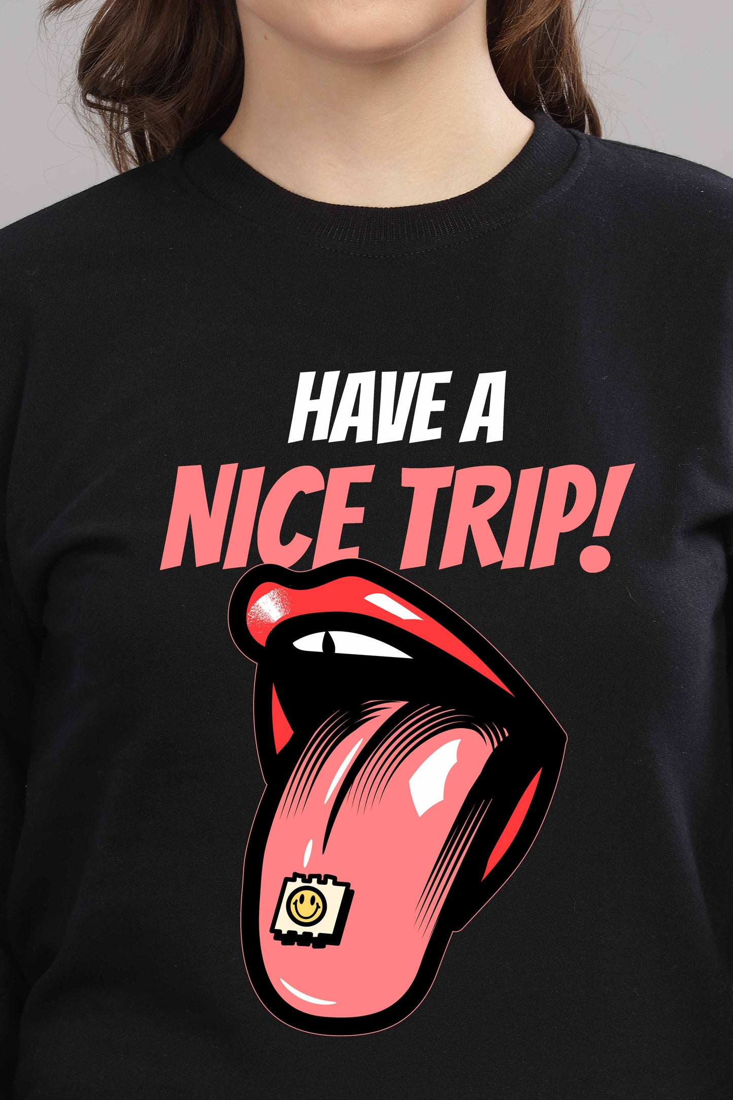 Women’s Cozy & Stylish Full Sleeve Pastel Colour Printed Sweatshirt