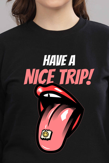 Women’s Cozy & Stylish Full Sleeve Pastel Colour Printed Sweatshirt