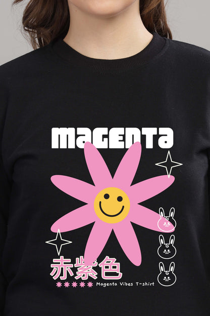 Women’s Cozy & Stylish Full Sleeve Pastel Colour Printed Sweatshirt