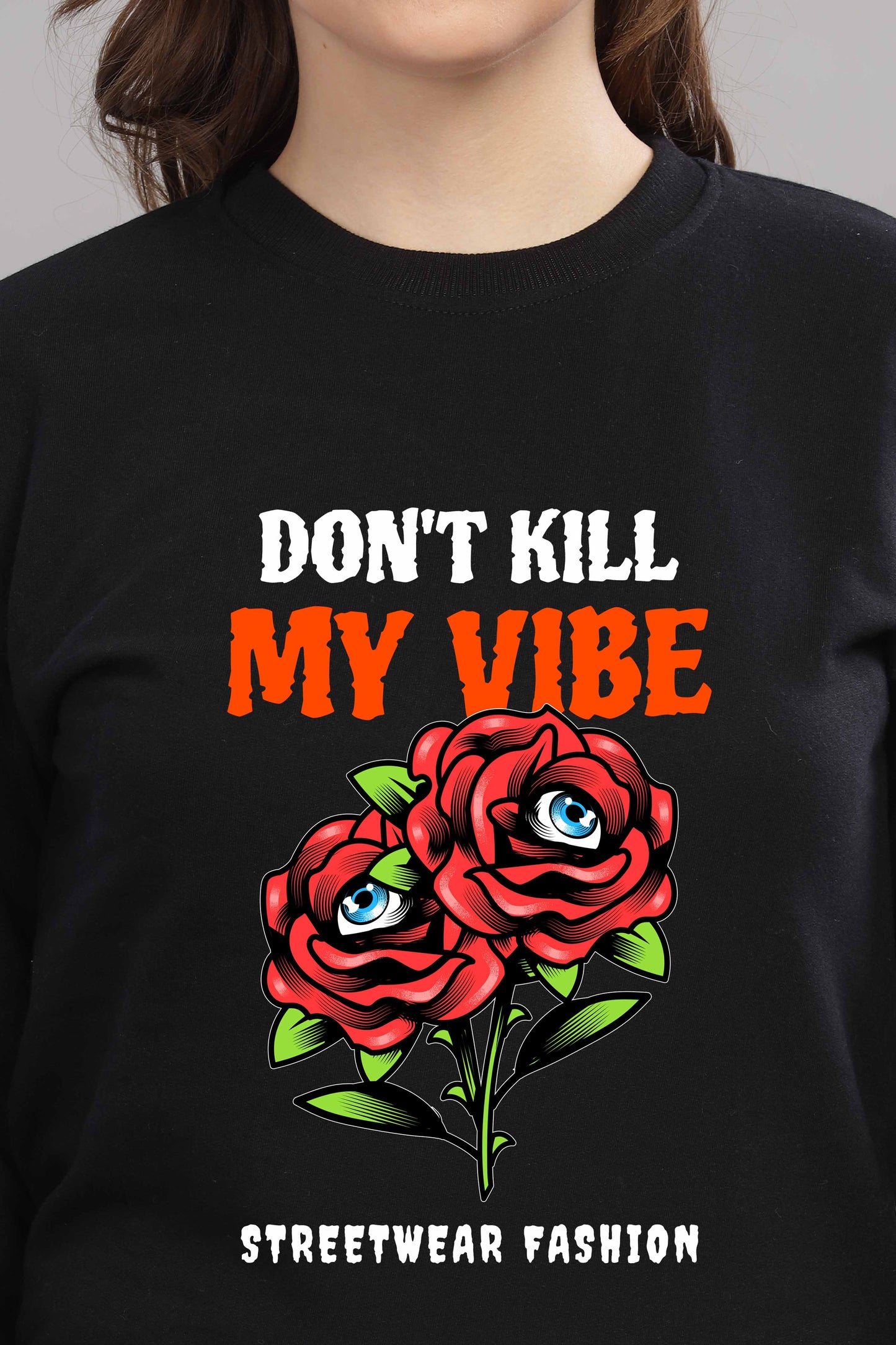 Women’s Cozy & Stylish Full Sleeve Pastel Colour Printed Sweatshirt