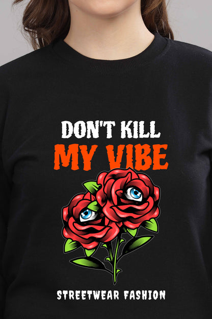 Women’s Cozy & Stylish Full Sleeve Pastel Colour Printed Sweatshirt