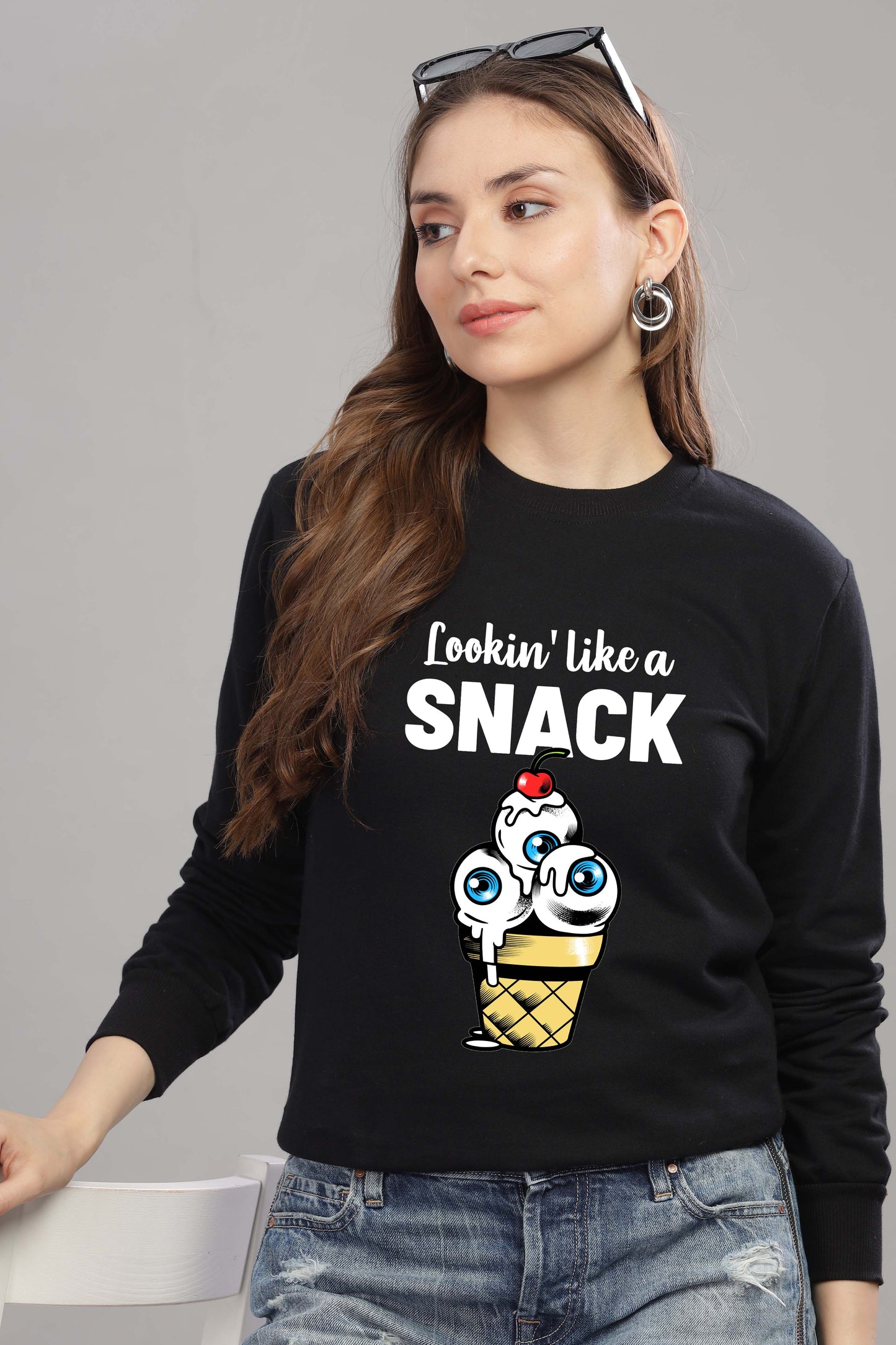 Women’s Cozy & Stylish Full Sleeve Pastel Colour Printed Sweatshirt