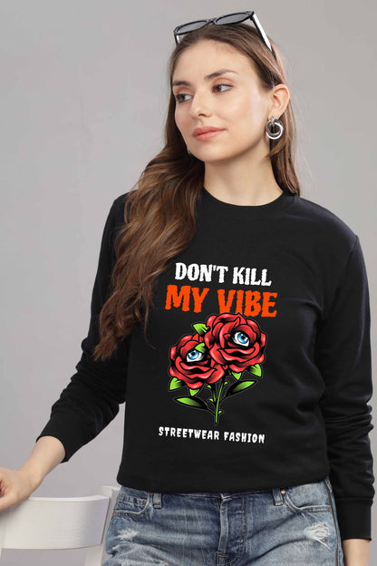 Women’s Cozy & Stylish Full Sleeve Pastel Colour Printed Sweatshirt