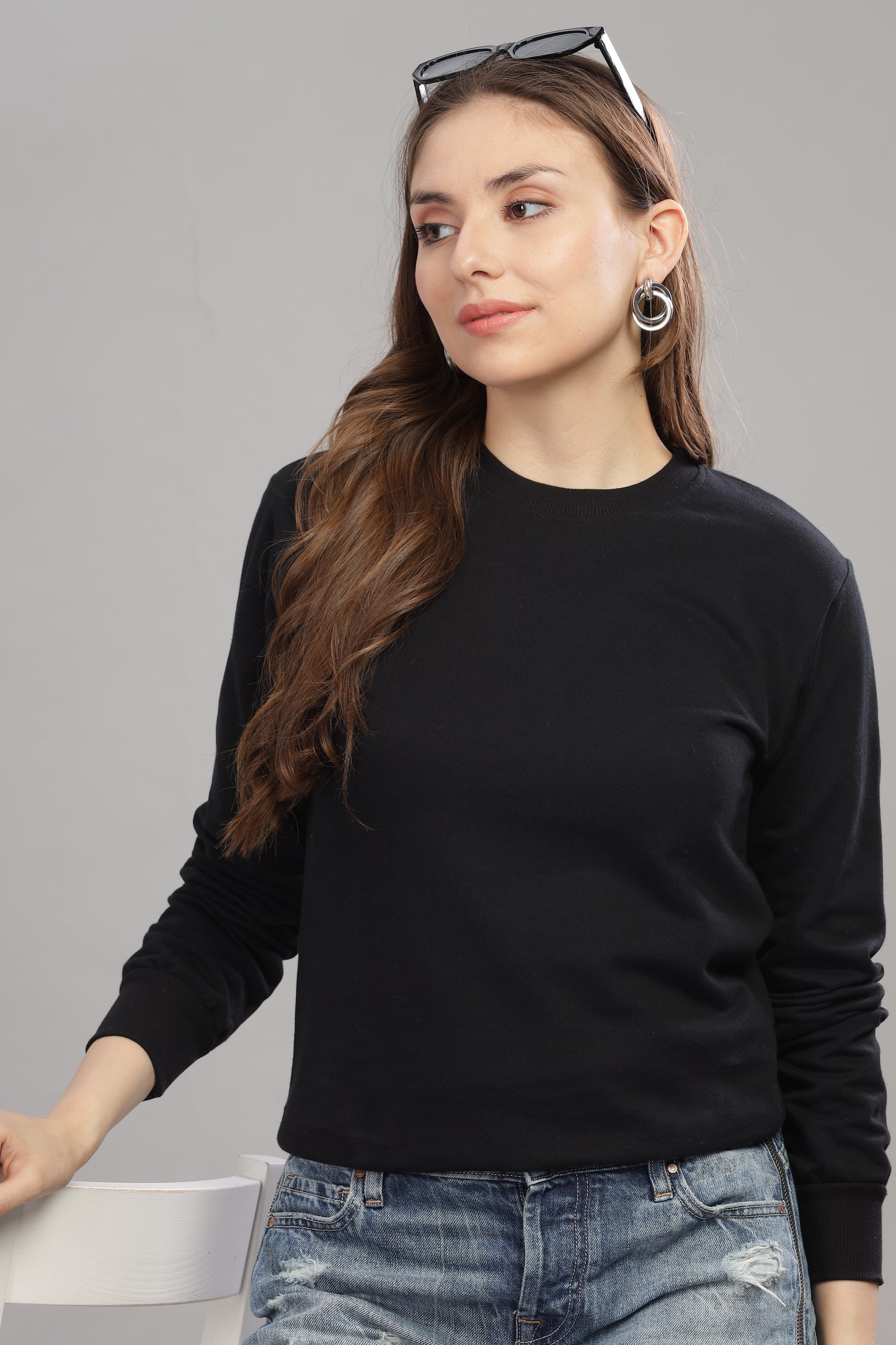 Women’s Solid Prefect Comfortable Full Sleeve Soft & Cozy Feel Sweatshirt