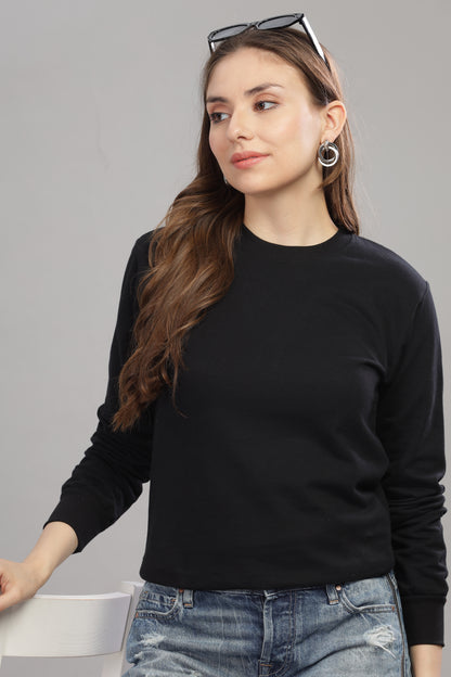 Women’s Solid Prefect Comfortable Full Sleeve Soft & Cozy Feel Sweatshirt