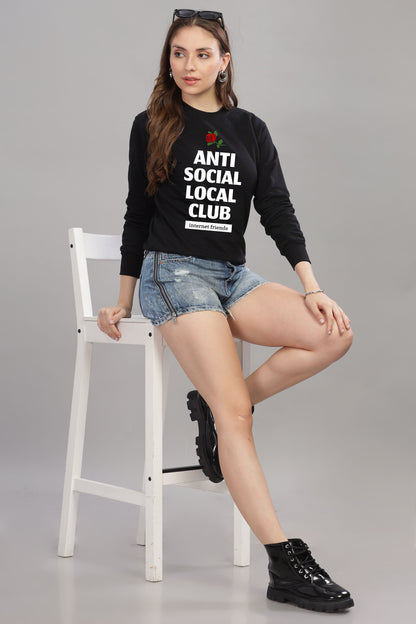 Women’s Cozy & Stylish Full Sleeve Pastel Colour Printed Sweatshirt