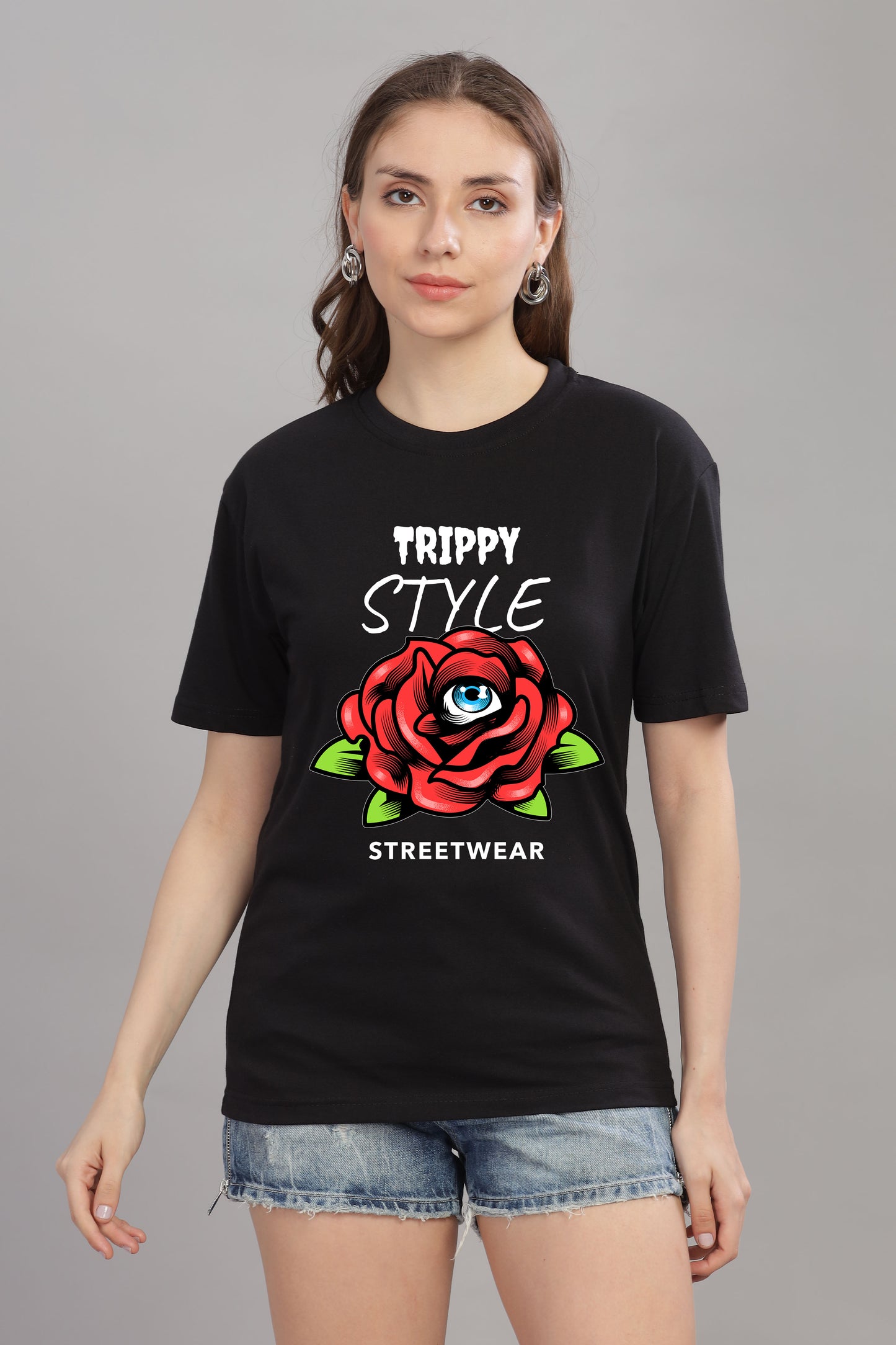 Women’s Printed Oversized Baggy Fit Rich Soft Cotton Fabric T-shirt