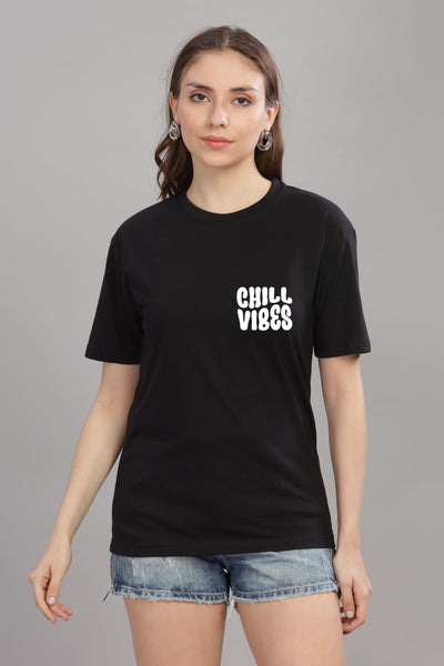 Chill Vibes Women’s Relaxed Fit Oversized Baggy Fit T-Shirt