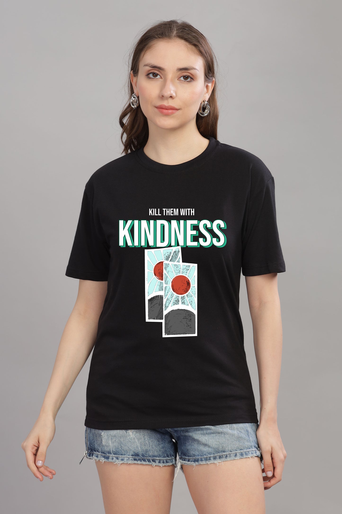 Women’s Printed Oversized Baggy Fit Rich Soft Cotton Fabric T-shirt
