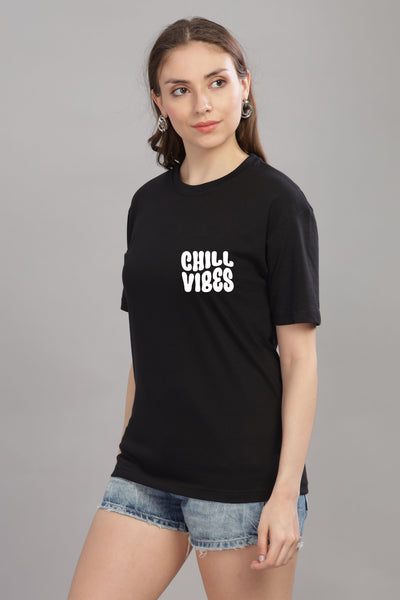 Chill Vibes Women’s Relaxed Fit Oversized Baggy Fit T-Shirt