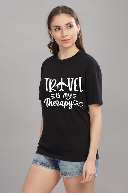 Travel is a Theraphy Women Oversized t-shirt