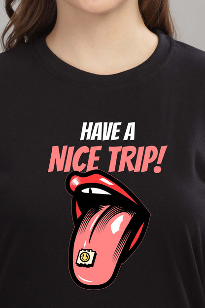 Women’s Printed Oversized Baggy Fit Rich Soft Cotton Fabric T-shirt