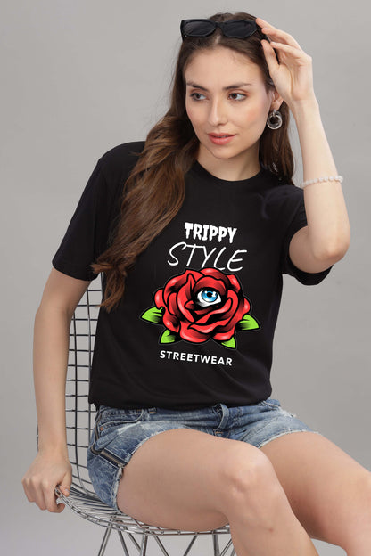 Women’s Printed Oversized Baggy Fit Rich Soft Cotton Fabric T-shirt