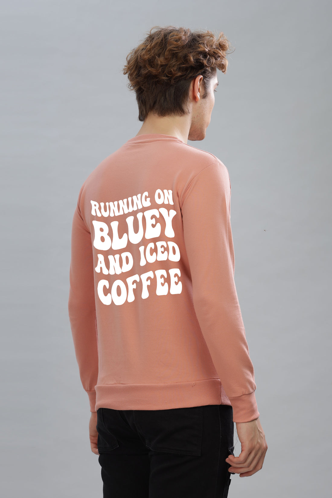 Running on Bluey and Iced Coffee Men's Sweatshirt | Super Soft Cotton