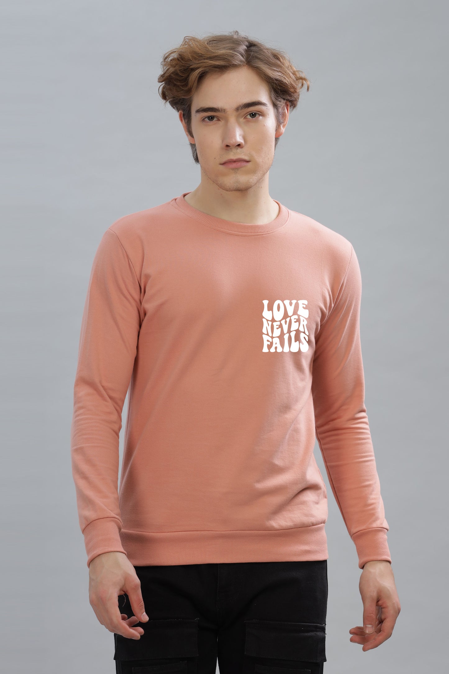 Love Never Fails Men’s Soft & Cozy Fabric Full Sleeve Sweatshirt