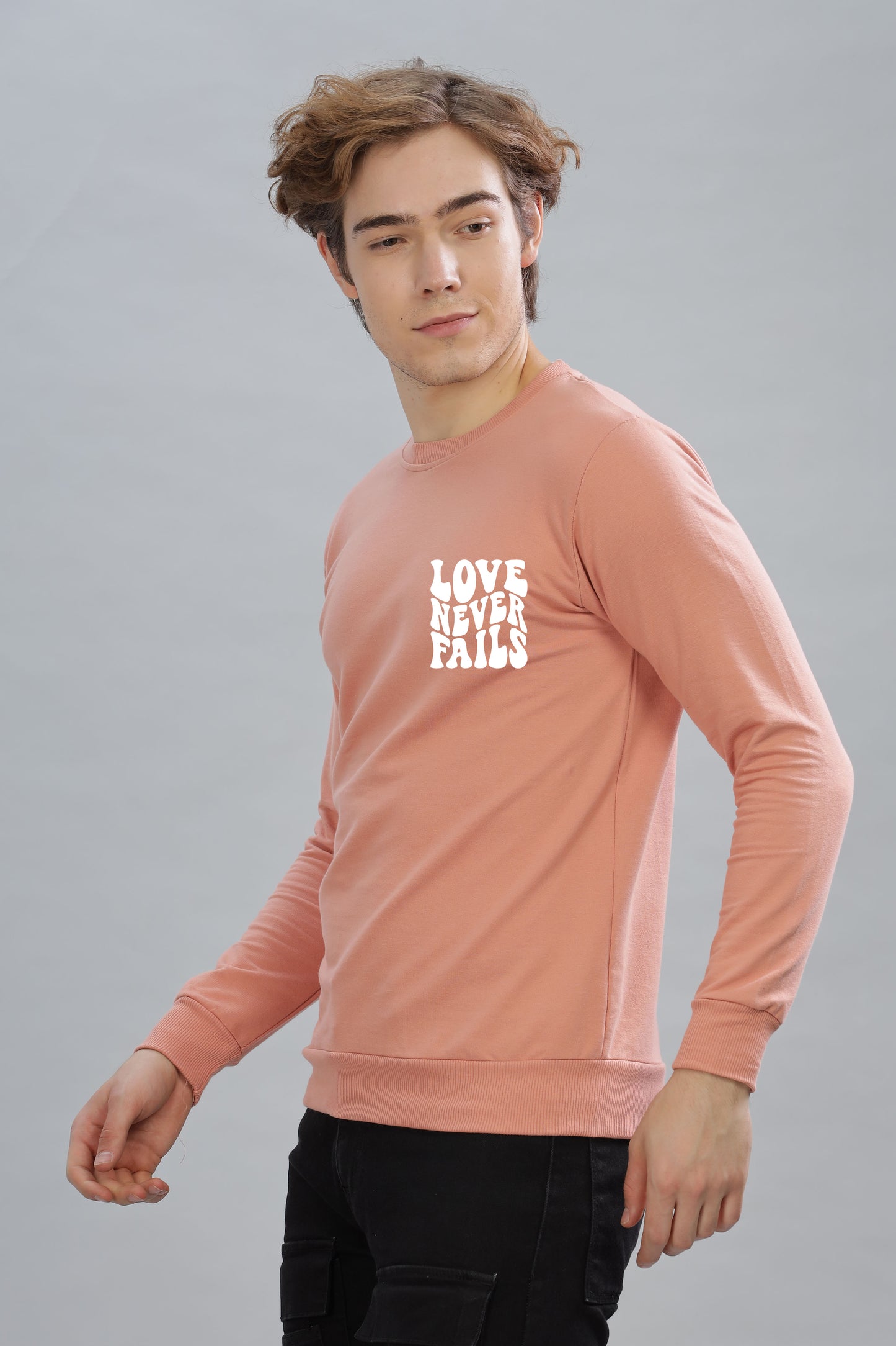 Love Never Fails Men’s Soft & Cozy Fabric Full Sleeve Sweatshirt