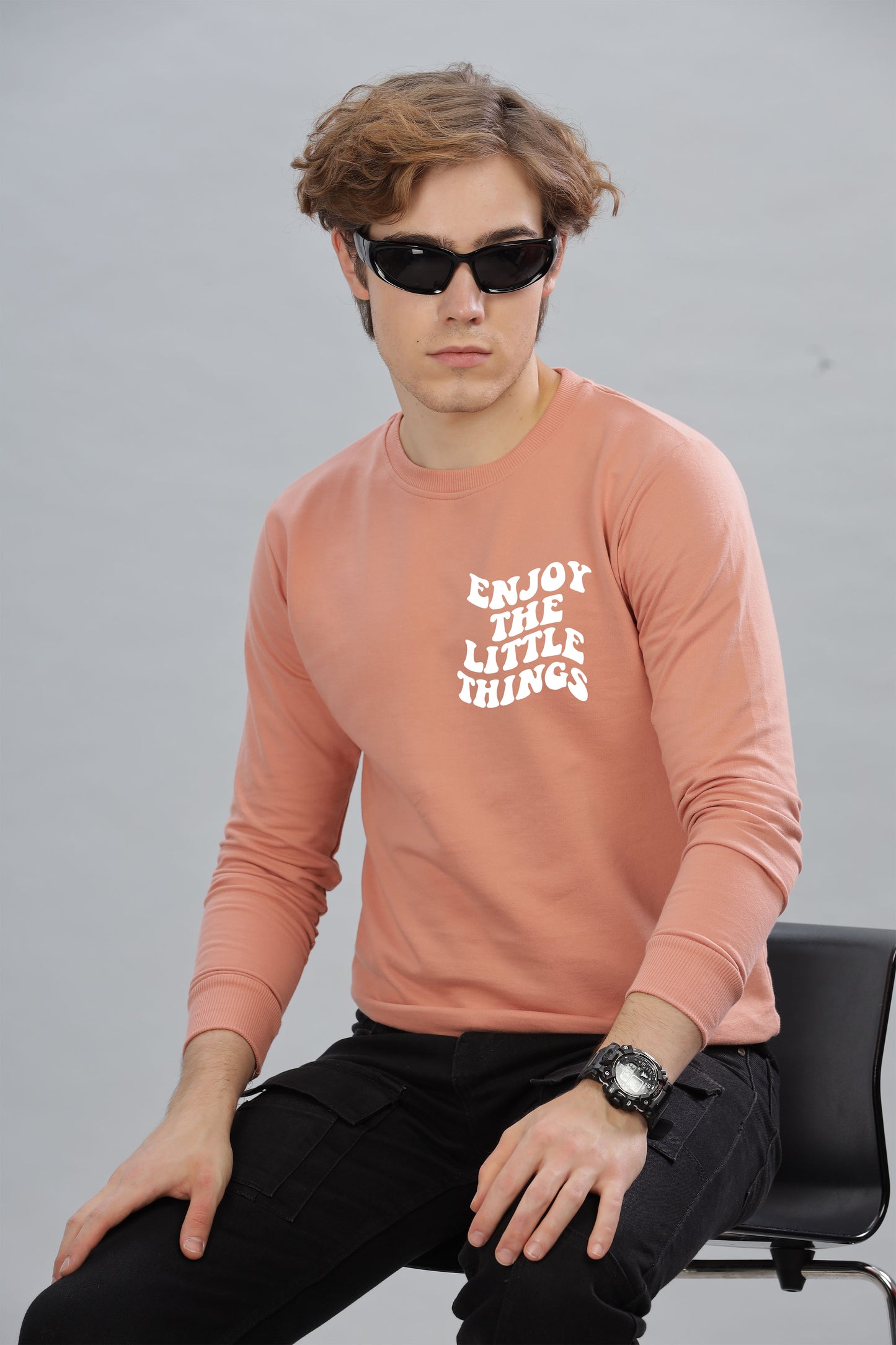 Enjoy the Little Things Men’s Soft Cotton Full Sleeve Sweatshirt