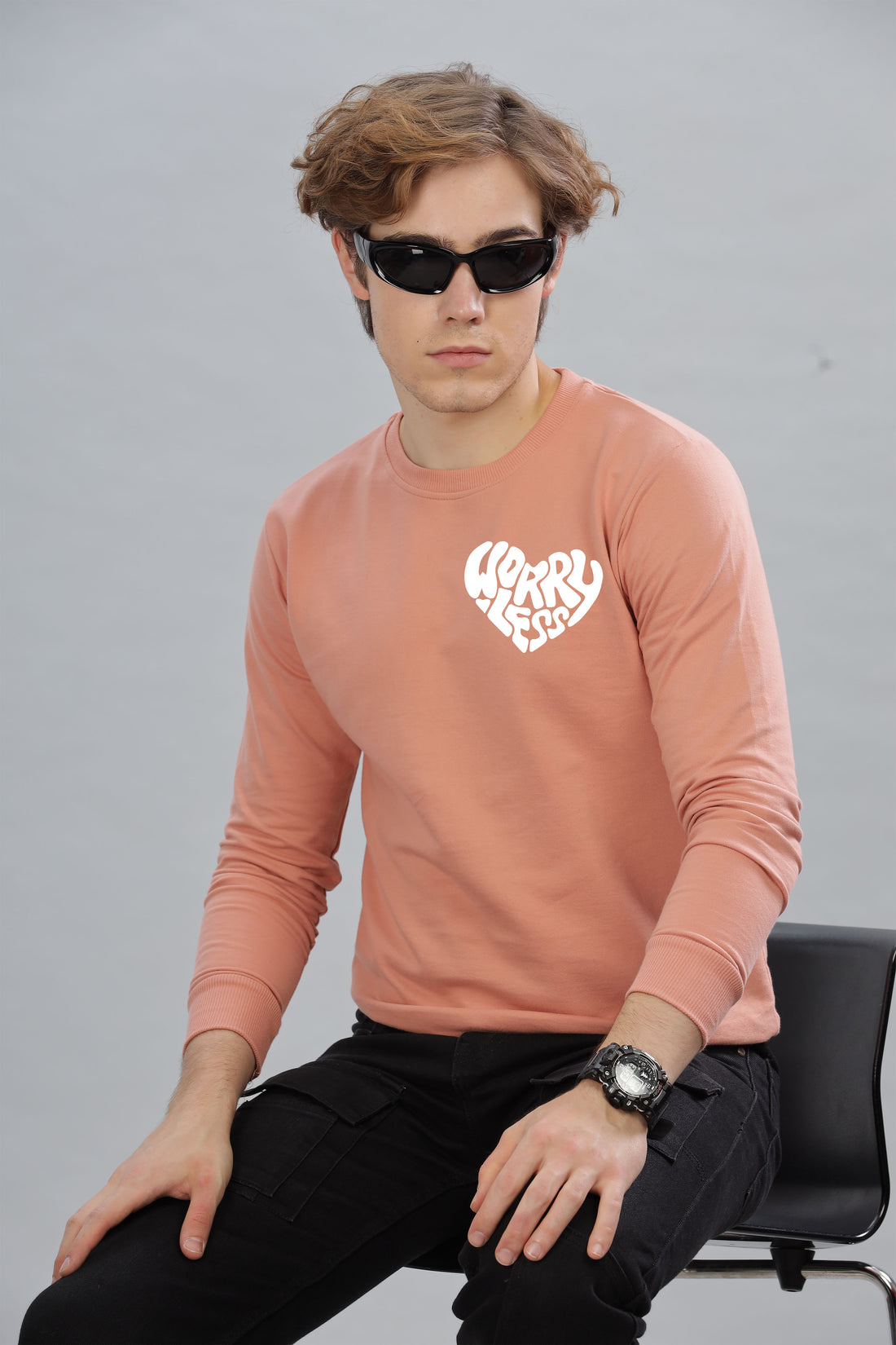 Worry Less Men’s Sweatshirt Full Sleeve Premium Comfort Fit