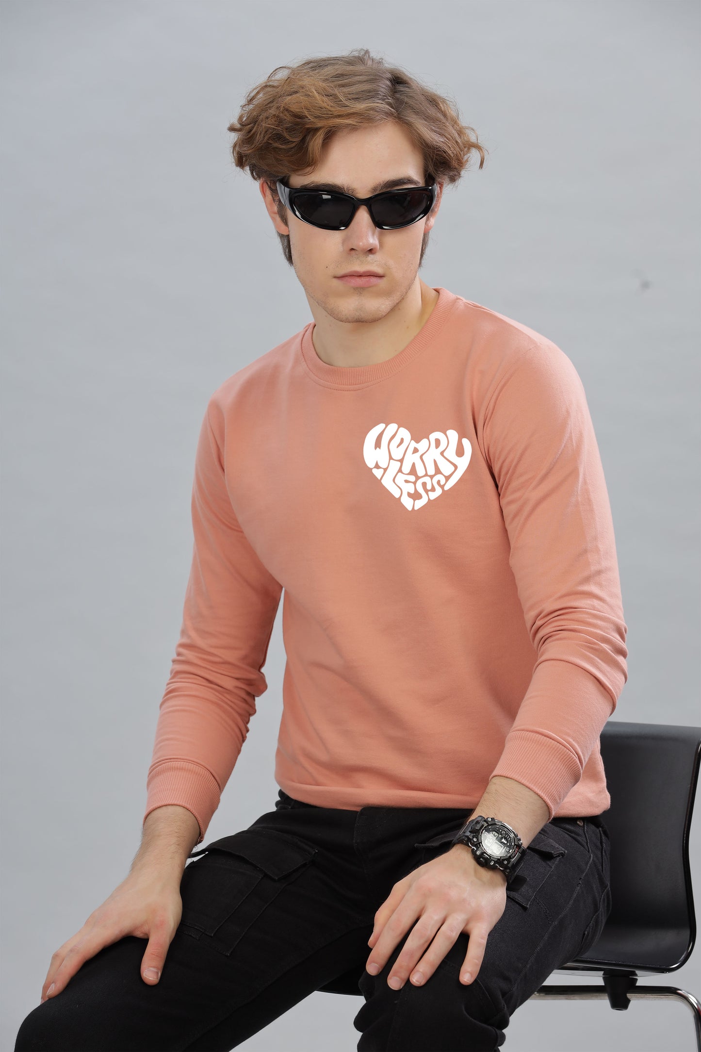Worry Less Men’s Sweatshirt Full Sleeve Premium Comfort Fit