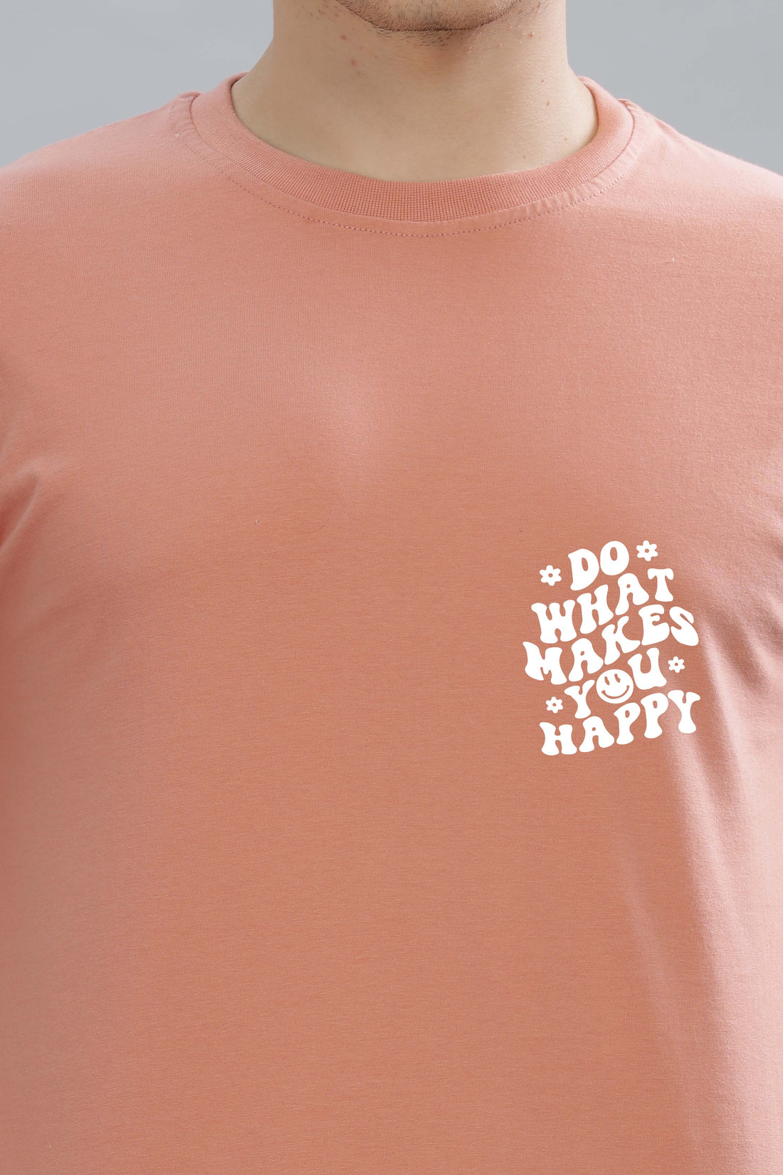 Do What Makes You Happy Men's Soft Cotton Rich Fabric Oversized Baggy Fit T-Shirt
